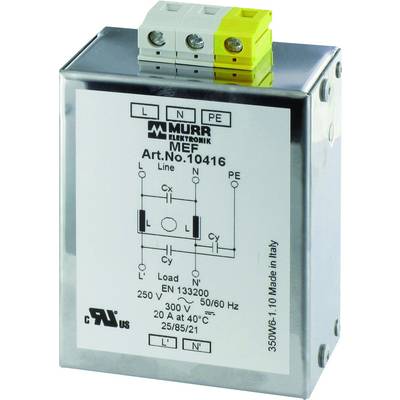 Elektroniczny element z zaciskami przyłączeniowymi i schematem elektrycznym na przedniej stronie. Widoczne oznaczenia i numer katalogowy 10416.