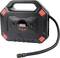 Przenośny kompresor powietrza z wytrzymałą obudową, wyświetlaczem cyfrowym i elastycznym wężem, odpowiedni do różnych prac związanych z pompowaniem.