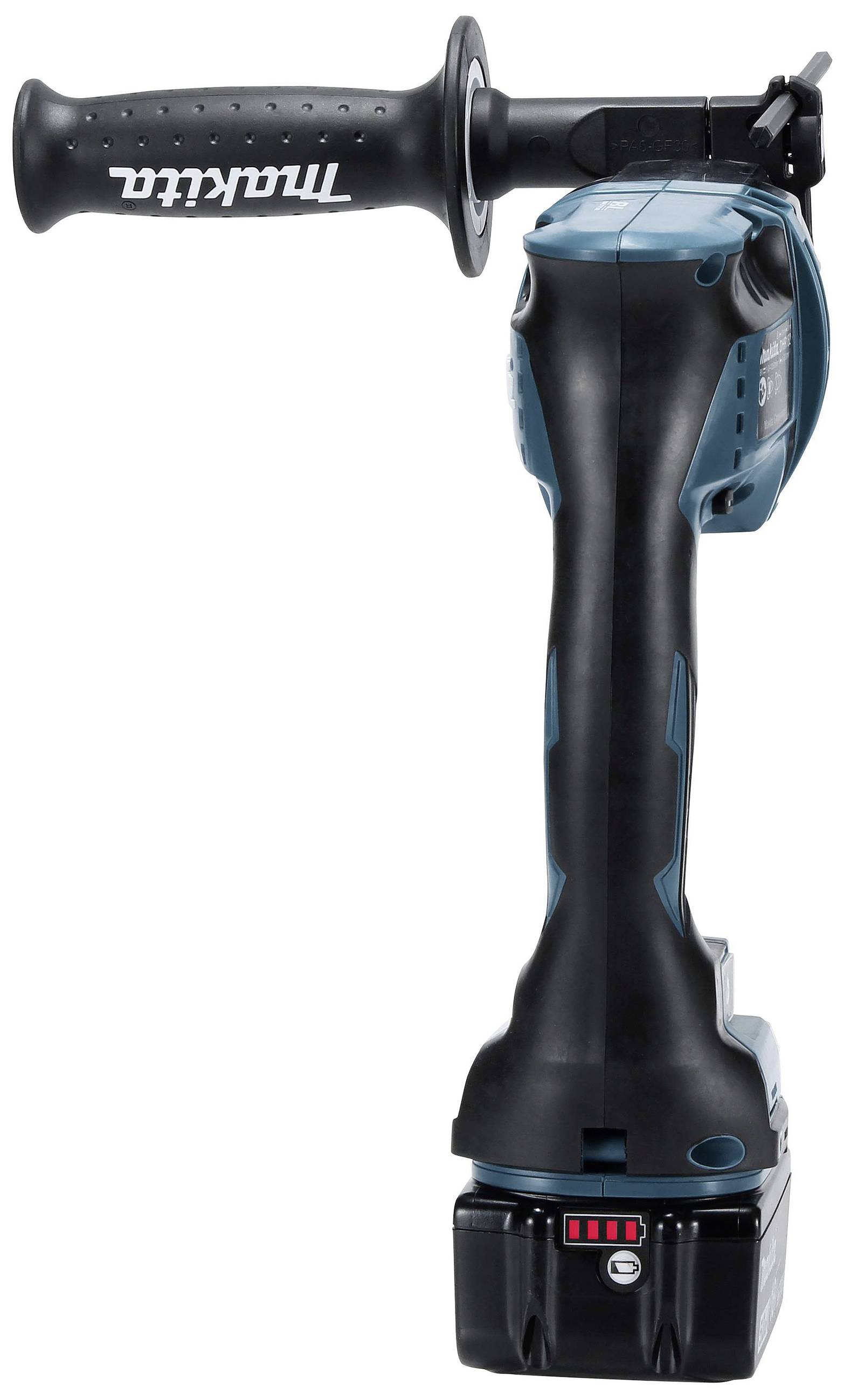 Bezprzewodowa piła elektryczna z ergonomicznym uchwytem w niebiesko-czarnym designie, odpowiednia do precyzyjnych cięć w różnych materiałach.