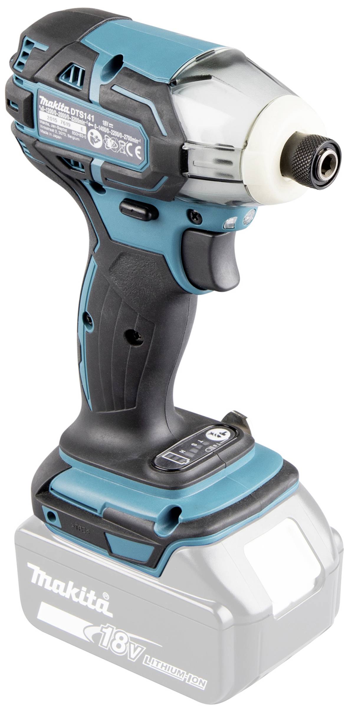 Wkrętak akumulatorowy w zielono-czarnym designie z akumulatorem litowo-jonowym 18V.