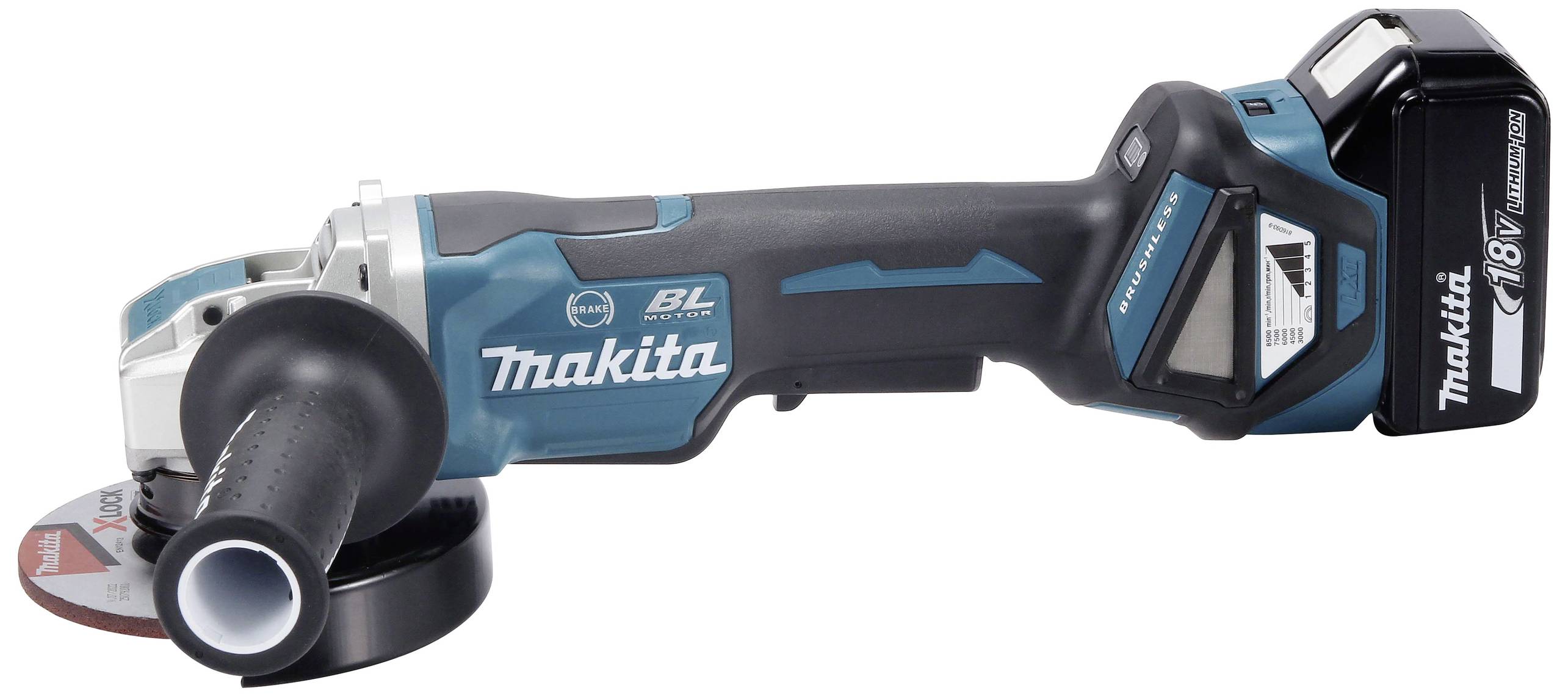Акумуляторна кутова шліфувальна машина Makita DGA519RTJ