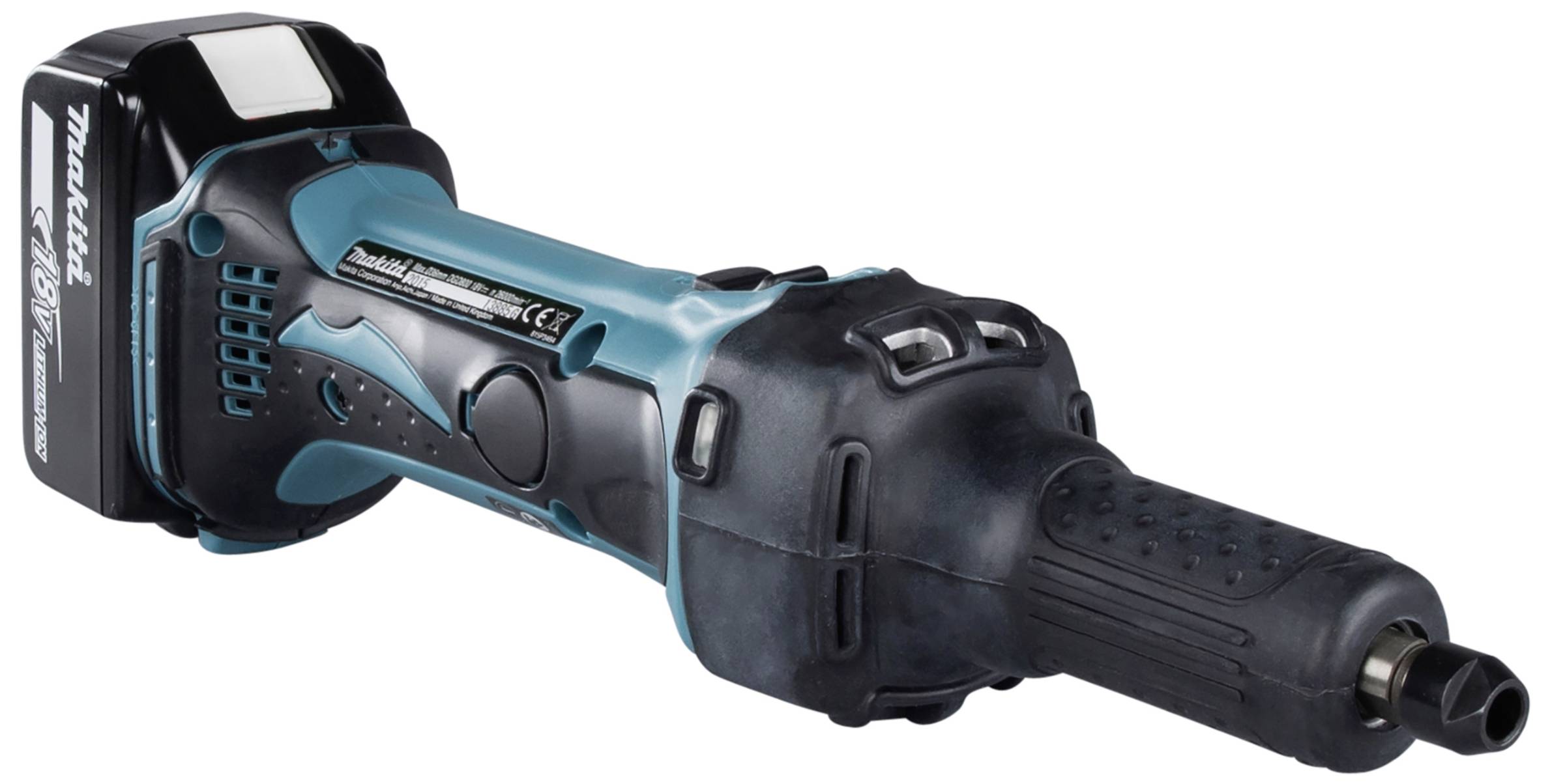 Akumulatorowy klucz udarowy w obudowie niebiesko-czarnej z ergonomicznym uchwytem, odpowiedni do prac budowlanych i majsterkowania.