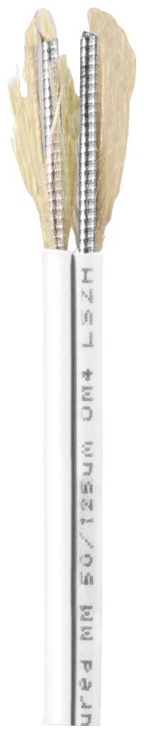 Przewód z usuniętą izolacją na końcu, ukazujący wielowarstwowe przewody i warstwy izolacyjne.