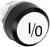Czarny, okrągły przycisk z napisem 'I/O', prawdopodobnie przełącznik włączania/wyłączania urządzeń elektronicznych.
