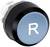 Okrągły niebieski przycisk z literą 'R' pośrodku, otoczony czarną obramówką.