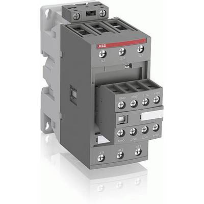Szare elektromagnetyczne urządzenie rozłączające z wieloma złączami śrubowymi i czerwonym oznaczeniem na górze, stosowane do sterowania urządzeniami elektrycznymi.