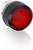Okrągły, świecący czerwony przycisk na białym tle.