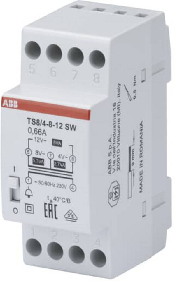 Transformator dzwonkowy ABB 2CSM081022R0811, 8 V