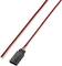 Czarno-czerwony wiązka przewodów zakończona czarną wtyczką plastikową.