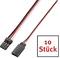 Dwa kable złączowe w kolorach czarnym, czerwonym i białym; tekst '10 sztuk' w dolnym prawym rogu wskazuje ilość.