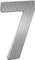 Srebrna cyfra '7' w formacie 3D na białym tle.