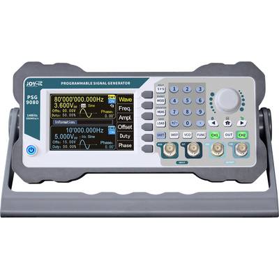 Programowalny generator sygnału z wyświetlaczem cyfrowym, klawiaturą numeryczną oraz pokrętłami do regulacji częstotliwości, amplitudy i fazy.