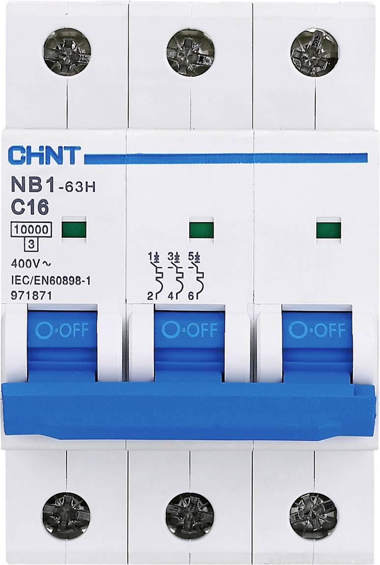 Автоматичний вимикач Chint NB1L 179868, 3-контактний, 16 A