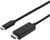 Czarny kabel z wtykiem USB-C po jednej stronie i wtykiem HDMI po drugiej stronie.