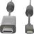 Przewód adapter HDMI na USB-C, z wtykiem HDMI po lewej stronie i wtykiem USB-C po prawej stronie.
