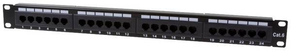 LogiLink NP0004 24 Porty Patch panel 483 mm (19") CAT 6 1 U wielobarwny