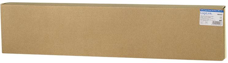 Brązowe pudełko kartonowe z etykietą LogiLink w prawym górnym rogu. Etykieta wskazuje na produkt o określonych cechach charakterystycznych.