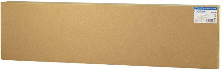 Prostokątne pudełko kartonowe z białą etykietą w górnym prawym rogu; prawdopodobnie opakowanie produktu.