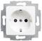Biała wtyczka z ramką, typ standardowy, do użytku europejskiego.