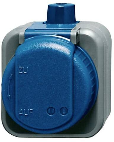 Розетка ABB 2CKA002083A0343 із захисним контактом IP66 чорний, генціан-синій (ral 5010)