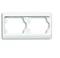 Biała podwójna ramka przełącznika bez przełączników lub gniazd, prostokątna z zaokrąglonymi narożnikami, odpowiednia do instalacji domowych.