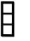 Pusty, potrójny ramka w orientacji pionowej, czarna, na białym tle.