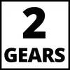 Obraz przedstawia cyfrę '2' oraz słowo 'GEARS' w kolorze czarnym na białym tle.