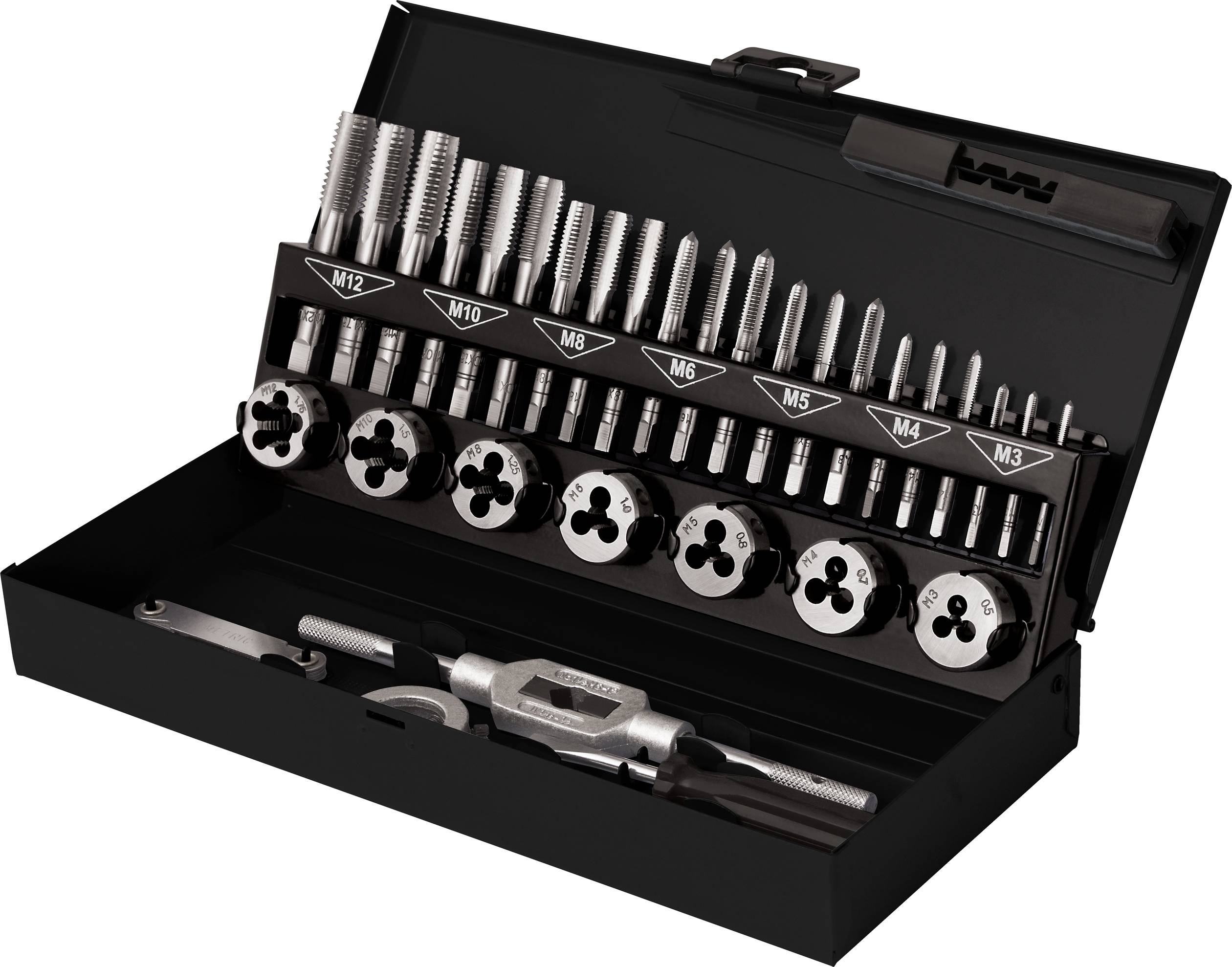 Набір мітчиків TOOLCRAFT TO-7015521 M3 x 0,50, M4 x 0,70, M5 x 0,80, M6 x 1, M8 x 1,25, M10 x 1,50, M12 x 1,75