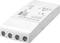 Prostokątne, białe urządzenie elektroniczne z wieloma złączami po jednej stronie. Na obudowie wydrukowane są informacje techniczne.