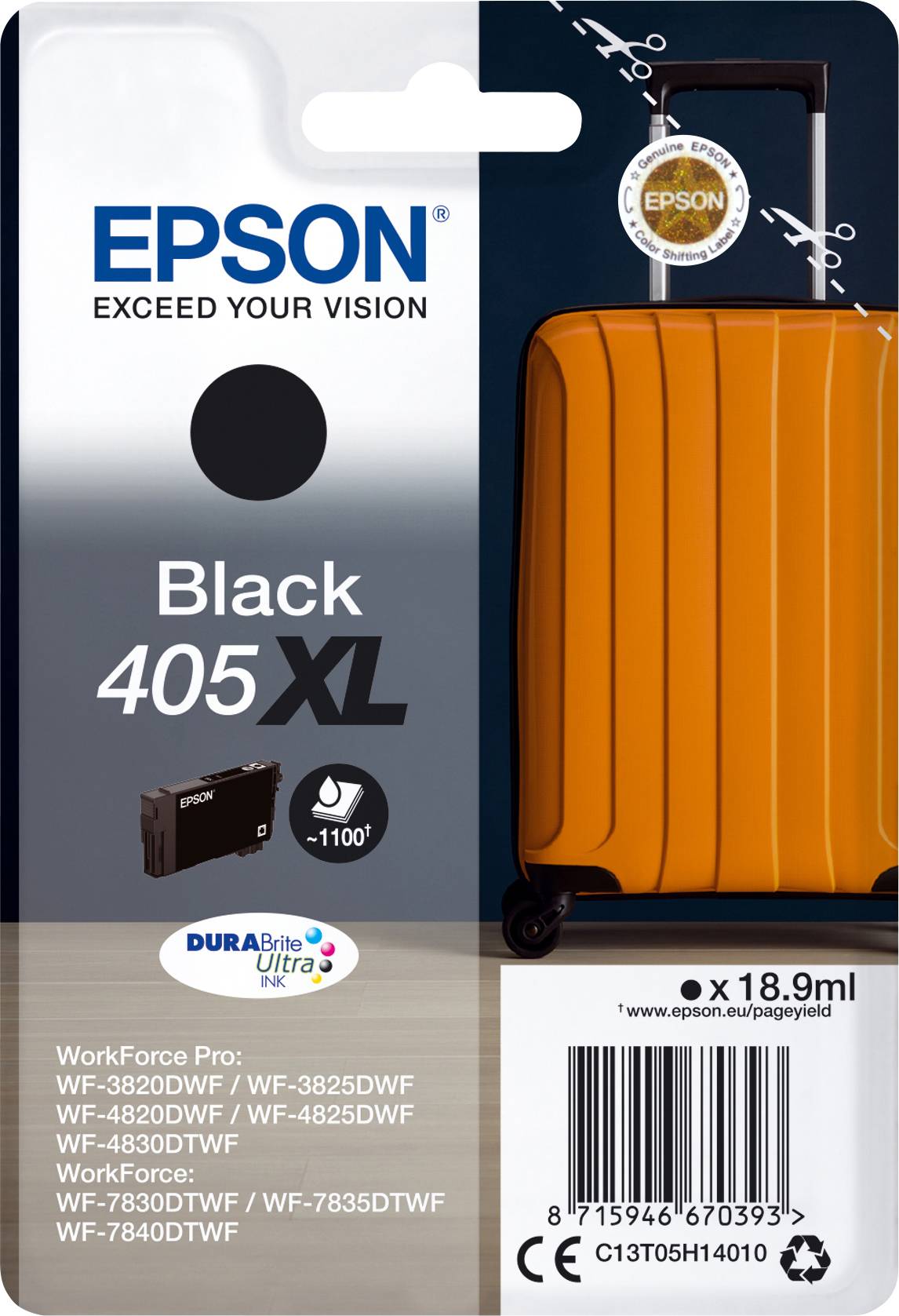 Оригінальні чорнила Epson Ink 405 XL чорного кольору C13T05H14010