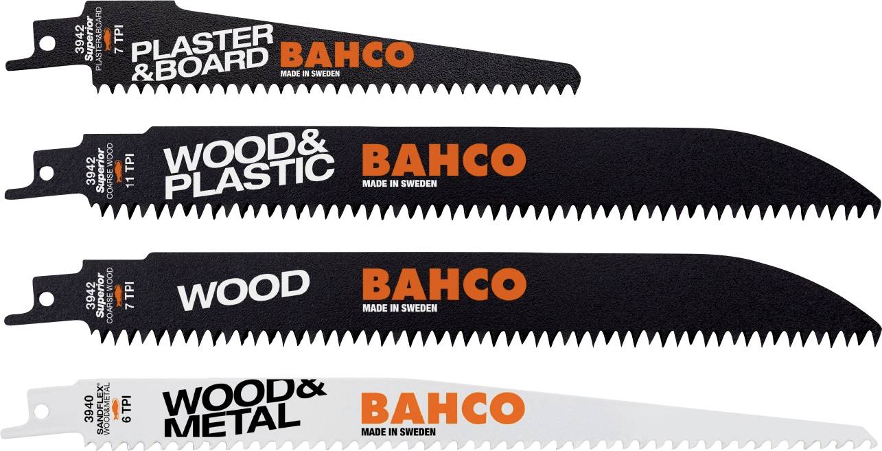 Пильне полотно для шабельної пилки Bahco 3942-WOOD-SET-5P, 5 предметів.