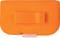 Pomarańczowe opakowanie z tworzywa sztucznego z przezroczystą nakrętką, na którym widoczny jest symbol recyklingu oraz oznaczenie 'PP'.