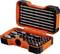 Zestaw narzędziowy Oranges z bitami i nakrętkami, różne rozmiary i typy, w otwartym pudełku plastikowym, odpowiedni do prac majsterkowych.