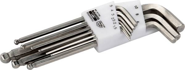 Bahco BE-9770I sześciokąt Zestaw kluczy trzpieniowych   2.5 mm, 2 mm, 3 mm, 4 mm, 5 mm, 6 mm, 8 mm, 10 mm 9 szt.