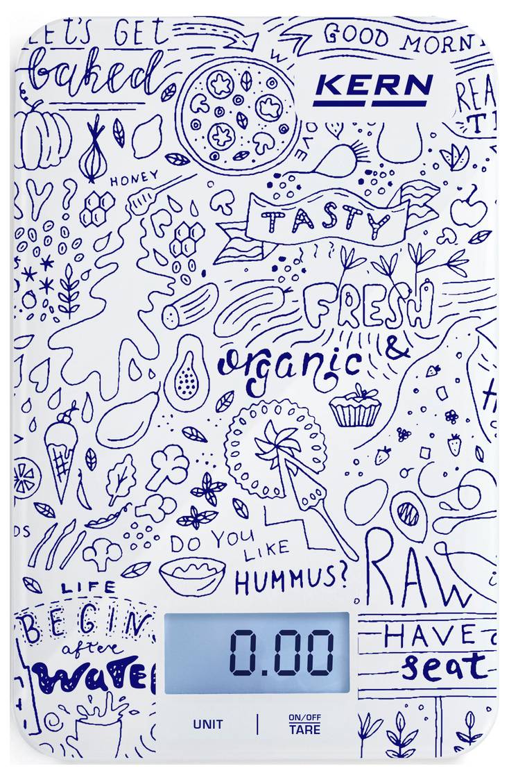Цифрові кухонні ваги Kern FGE 5K-3, макс. діапазон вимірювання = 5000 г, різнокольорові, 230 x 152 x 15