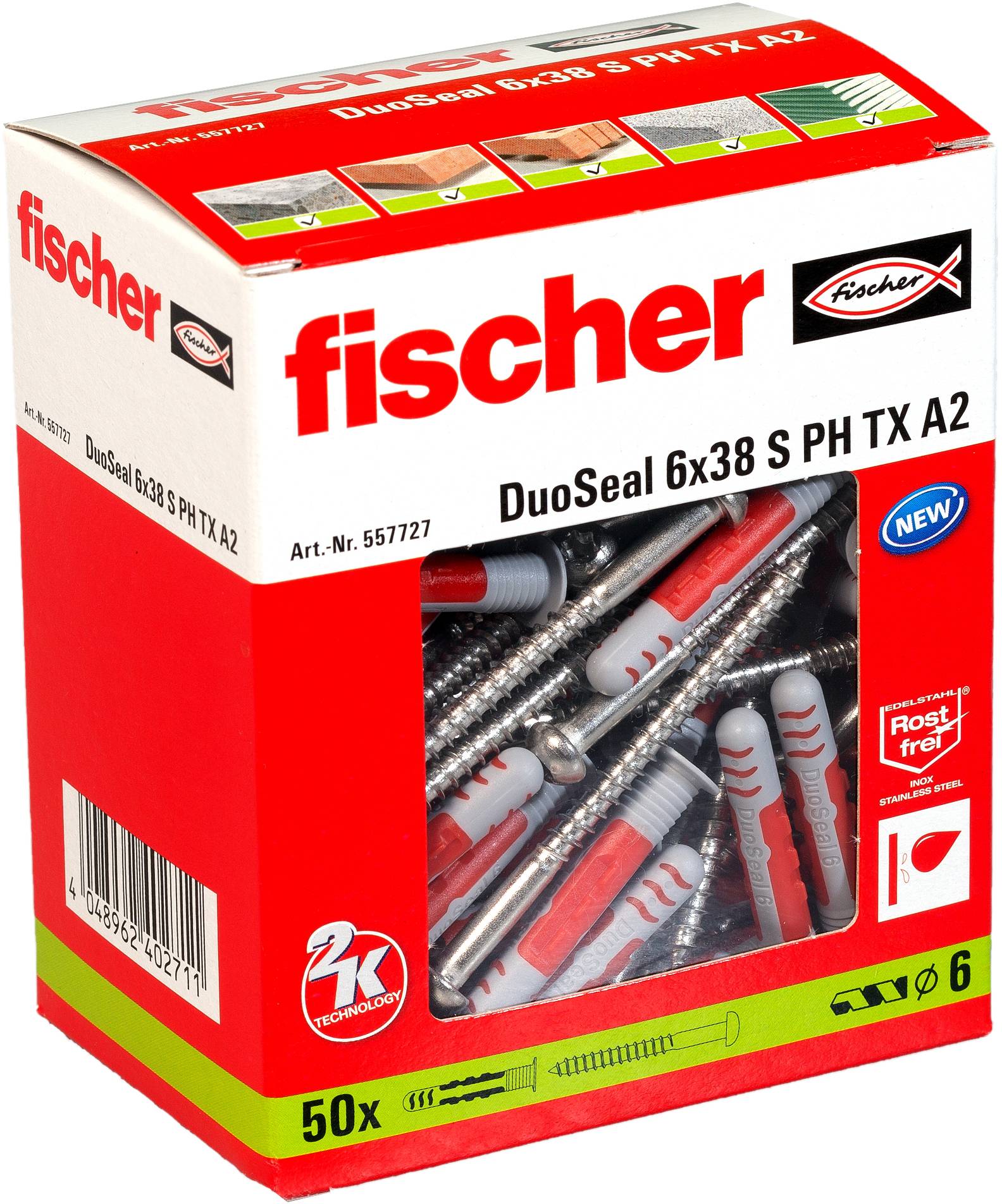Fischer 557727 DuoSeal Kołek 38 mm 6 mm 50 szt.-5