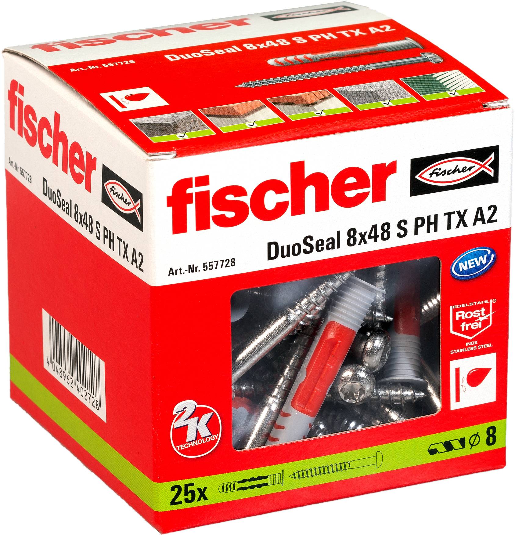 Fischer 557728 DuoSeal Kołek 48 mm 8 mm 25 szt.-5