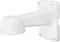 Biała mocowanie ścienne z prostokątną podstawą i zaokrągloną końcówką, odpowiednie do zamocowania kamer lub urządzeń technicznych na ścianach.