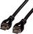 Dwa czarne kable HDMI z wtyczkami wykonanymi z błyszczącego materiału, używane do przesyłania sygnałów audio i wideo.