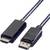 Dwa złącza kablowe: wtyk HDMI i wtyk DisplayPort, używane do podłączania urządzeń wideo i audio.