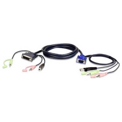 kabel KVM ATEN ATEN 2L-7DX3U - Tastatur- / Video- / Maus- / Audio-Kabel - USB, HD-15 (VGA) 2L-7DX3U USB, 3.00 m-0