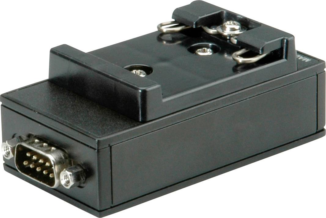 Konwerter RS232 na CAN-PRO w czarnej obudowie z złączami, odpowiedni do przemysłowych interfejsów komunikacyjnych.