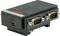 Czarny adapter USB do 4 portów RS232 z czterema złączami DB9 i jednym złączem Mini-USB, przeznaczony do połączeń szeregowych.