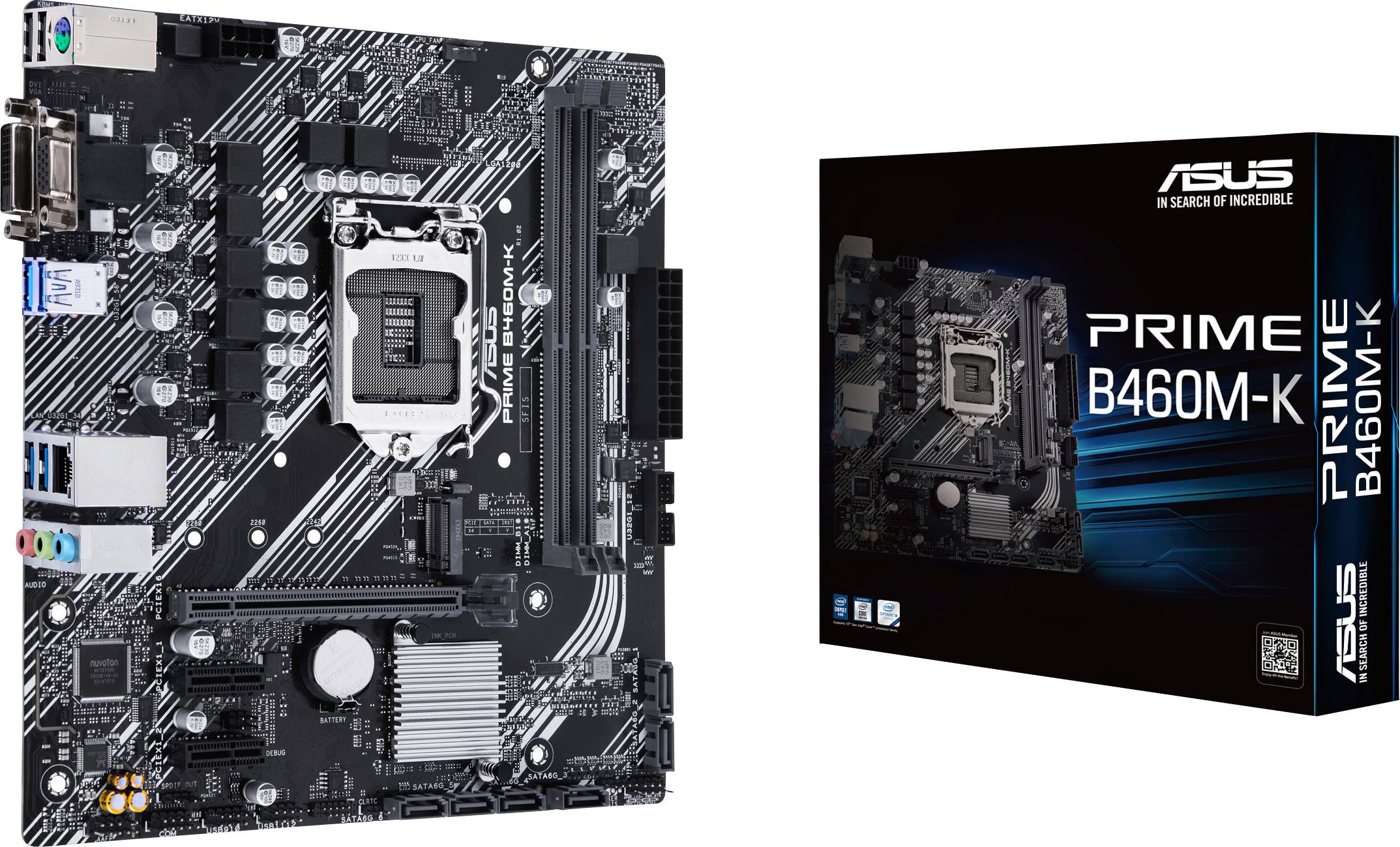 Asus PRIME B460M-K Płyta główna Socket (Gniazdo procesora) Intel® 1200 Standard konstrukcji Micro-ATX Chipset płyty głównej Intel® B460