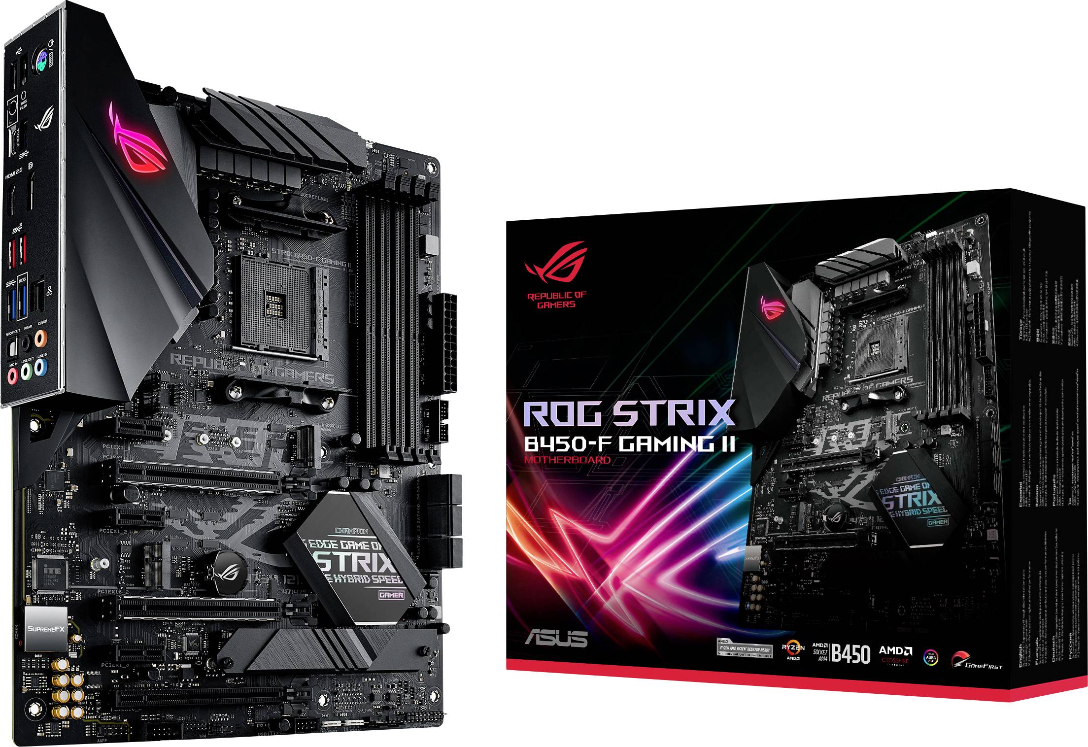 Asus ROG STRIX B450-F GAMING II Płyta główna Socket (Gniazdo procesora) AMD AM4 Standard konstrukcji ATX Chipset płyty głównej AMD® B450