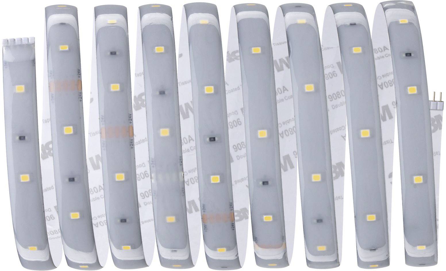 Pasek LED z dziewięcioma równomiernie rozmieszczonymi kwadratowymi diodami LED. Odpowiedni do oświetlenia lub dekoracji.