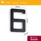 Naklejka z cyfrą 6, 230 x 160 mm, 5 lat gwarancji.