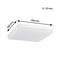 Kwadratowa, biała lampa sufitowa LED o wymiarach 280 mm x 280 mm i wysokości 50 mm.