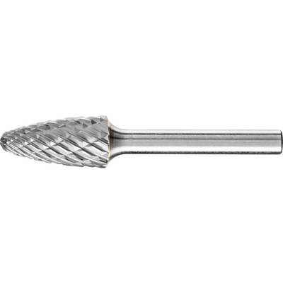 Frezer metalowy ze spiczastą głowicą i spiralną strukturą diamentową, przeznaczony do obróbki metali w narzędziach ręcznych lub stacjonarnych maszynach warsztatowych.