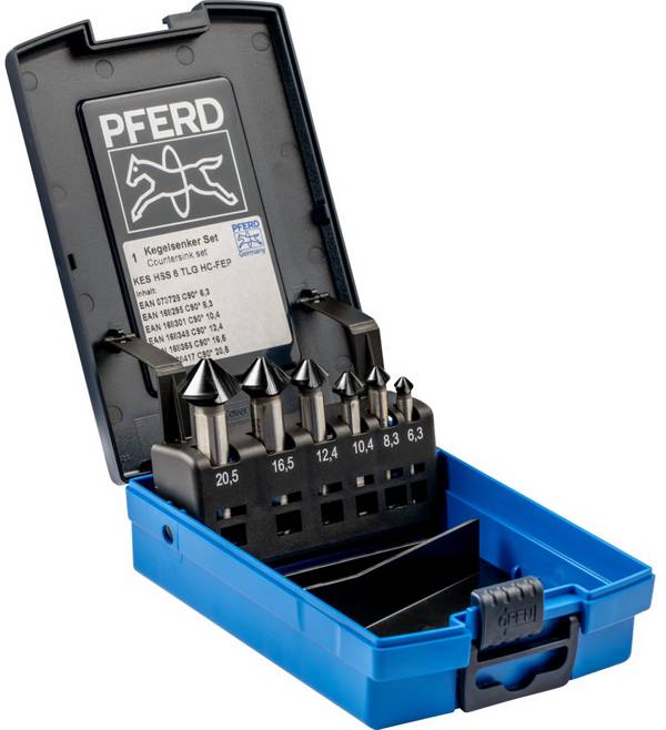 Pogłębiacz stożkowy zestaw PFERD TOOLS SET KES HSS DIN 335 C90° 6 HC-FEP 25202160 1 szt.